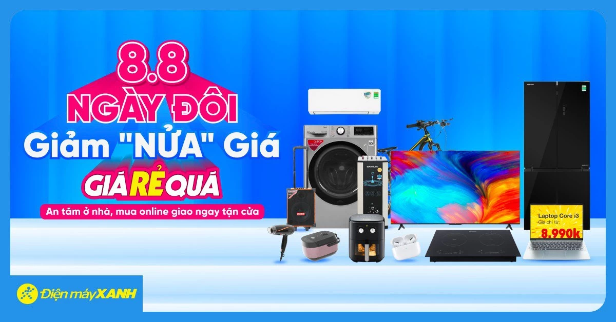 Khuyến mãi THẾ GIỚI DI ĐỘNG + ĐIỆN MÁY XANH 8 tháng 8