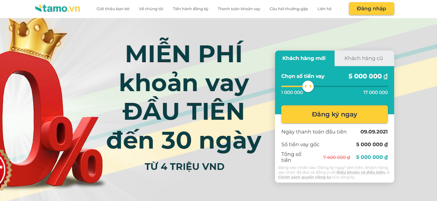 TAMO - Vay tiền online nhanh chóng & dễ dàng