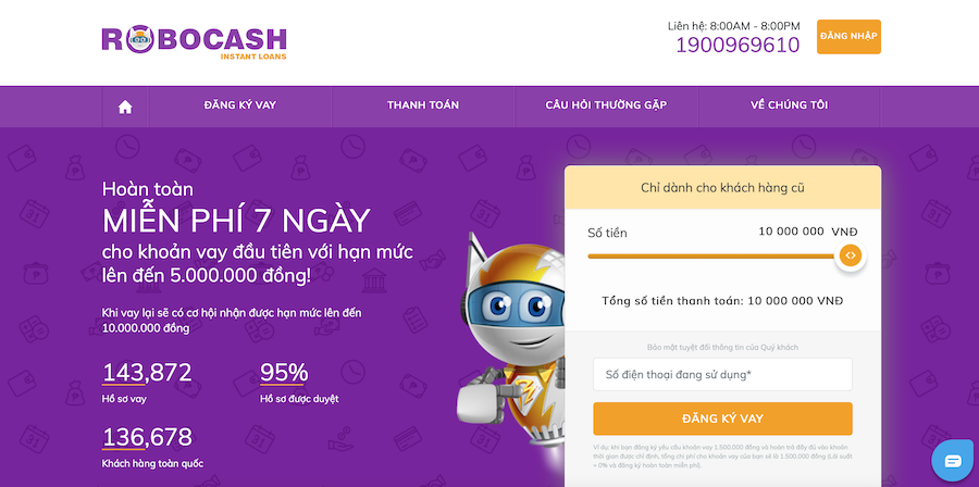 🎁  Robocash – Vay nhanh trực tuyến